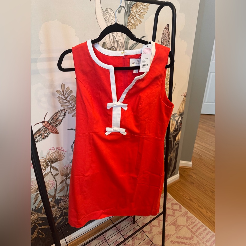 Lilly Pulitzer Red Sleeveless Shift Dress with White Trim